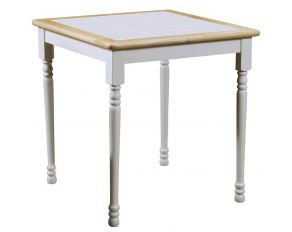 Square Top Dining Table in Natural Brown And White