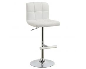 Adjustable Height Bar Stools in Chrome And White