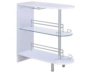 3-Tier Bar Table in Glossy White And Clear