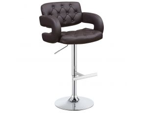 Brandi 29 Inch Adjustable Height Bar Stool in Chrome and Brown