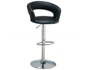 29 Inches Adjustable Height Bar Stool in Black And Chrome