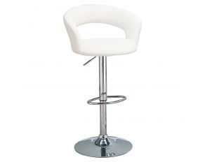 29″ Adjustable Height Bar Stool inWhite And Chrome