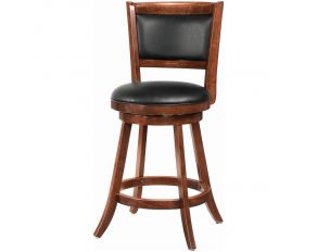 Broxton Upholstered Swivel Counter Height Stool in Chestnut and Black