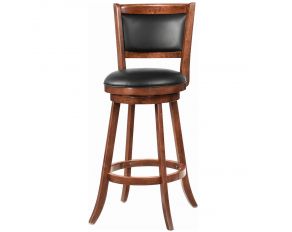 Broxton Upholstered Swivel Bar Stool in Chestnut and Black