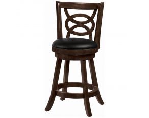 Calecita Swivel Counter Height Stool with Upholstered Seat in Cappuccino