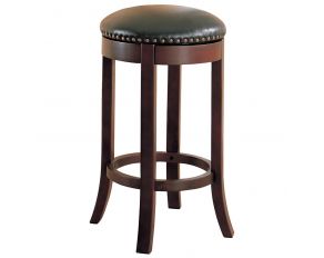 Swivel Bar Stools With Upholstered Seat in Brown