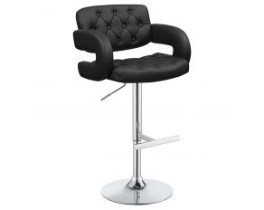 Brandi 29 Inch Adjustable Height Bar Stool in Black and Chrome