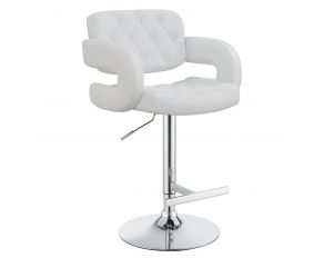 Brandi 29 Inch Adjustable Height Bar Stool in Chrome and White