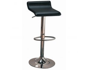 Bidwell 29 Inch Upholstered Backless Adjustable Bar Stool in Black and Chrome