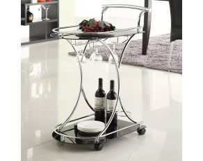 Coaster Black Contemporary Kitchen Cart