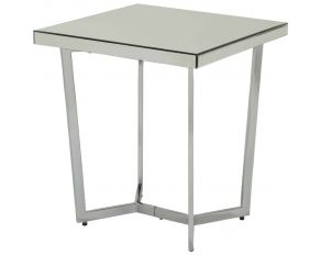 Hastin Mirrored End Table in Chrome Finish