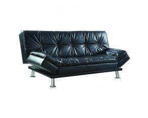 Dilleston Tufted Back Upholstered Sofa Bed in Black