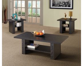 3-Piece Occasional Table Set in Black Oak