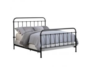 Livingston Queen Panel Metal Bed in Dark Bronze