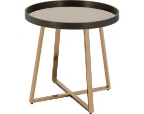 Hepton End Table in Walnut and Champagne