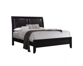 Briana Queen Upholstered Panel Bed in Black