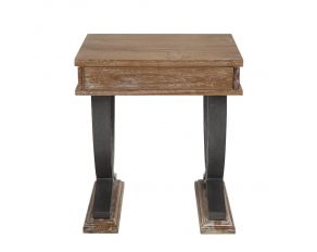 Pellio End Table in Antique Oak and Black