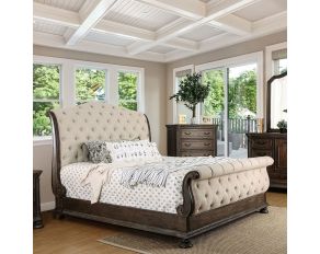 Louis Philippe Cappuccino King Bed w/Dresser & Mirror Kiki's