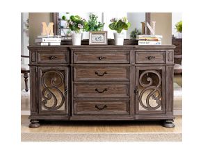 Furniture of America Arcadia Server in Rustic Natural Tone