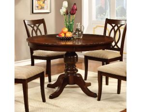 Furniture of America Carlisle Round Dining Table in Brown Cherry