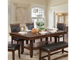 Furniture of America Meagan I Dining Table in Brown Cherry