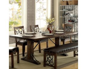 Furniture of America Paulina Dining Table in Rustic Walnut