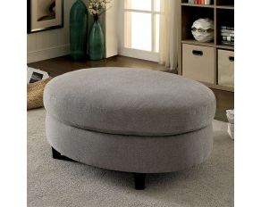 Furniture of America Sarin Ottoman in Warm Gray