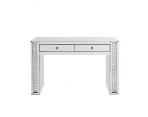 Nysa 2 Drawer Vanity Desk in Mirrored and Faux Crystals