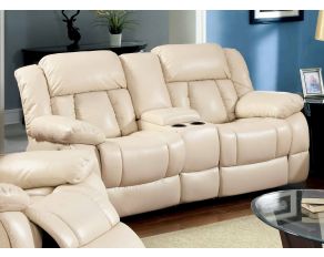 Furniture of America Barbado Reclining Loveseat in Ivory