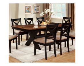 Furniture of America Liberta Dining Table in Dark Oak/Black