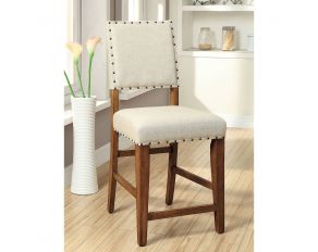 Furniture of America Sania Counter Height Chair in Natural Tone- Set of 2