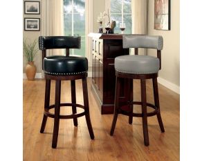 Furniture of America Shirley 29" Bar Stool in Black - Set of 2