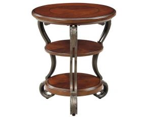 Furniture of America May Side Table in Brown Cherry