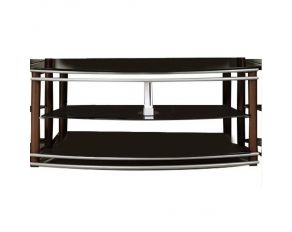 Furniture of America Silver Creek 52" Glass Top TV Console in Brown/Silver