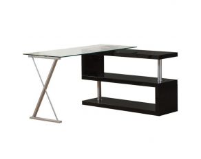 Buck Writing Desk with Swivel in High Gloss Black