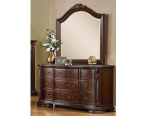 Furniture of America Bellefonte Mirror in Brown Cherry