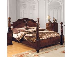 Tuscan II California King Bed in Glossy Dark Pine