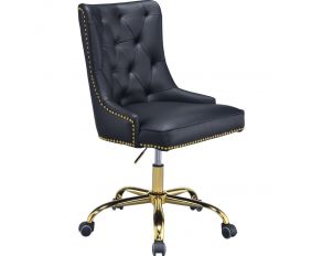 Purlie Office Chair in Black PU and Gold