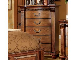 Furniture of America Bellagrand Chest in Antique Tobacco Oak Finish