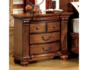 Furniture of America Bellagrand Night Stand in Antique Tobacco Oak Finish