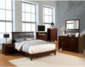 Louis Philippe Cappuccino King Bed w/Dresser & Mirror Kiki's