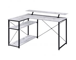 Drebo Writing Desk in Antique White and Black Finish