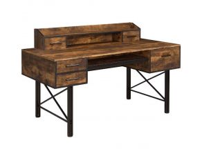 Safea Desk in Weathered Oak and Black Finish