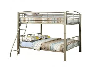 Metal Twin-Full Bunk Bed, Gold