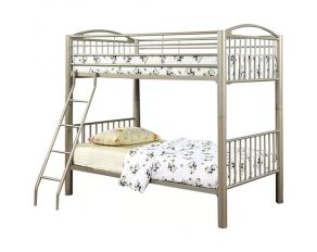 Metal Twin-Full Bunk Bed, Gold