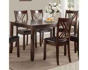 Crown Mark Dinette 7-Pc Dinette Set in Brown