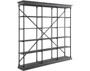 Rukia 84 Inch Bookshelf in Gray and Black Finish