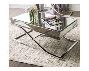 Furniture of America Sundance Coffee Table in Chrome