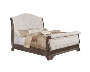 Crown Mark Sheffield Sleigh Bed in Grey, King