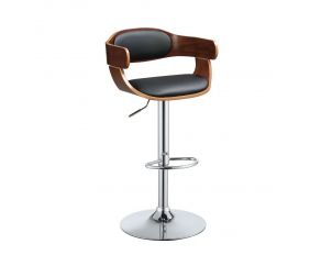 Camila Arm Stool in Black and Walnut